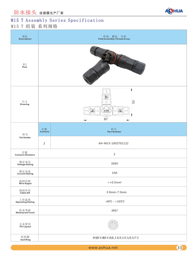 M15三通防水接頭